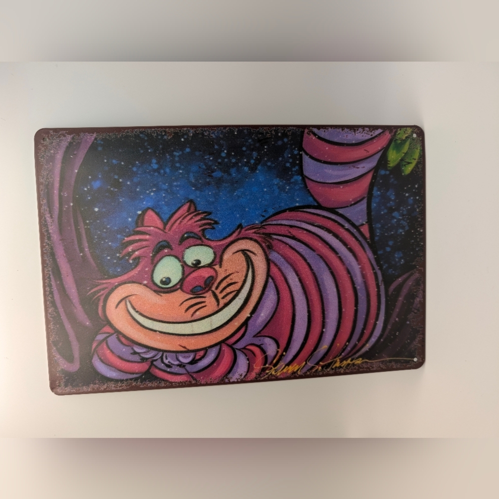 12"×8" Metal wall sign Alice In Wonderland Cheshire Cat